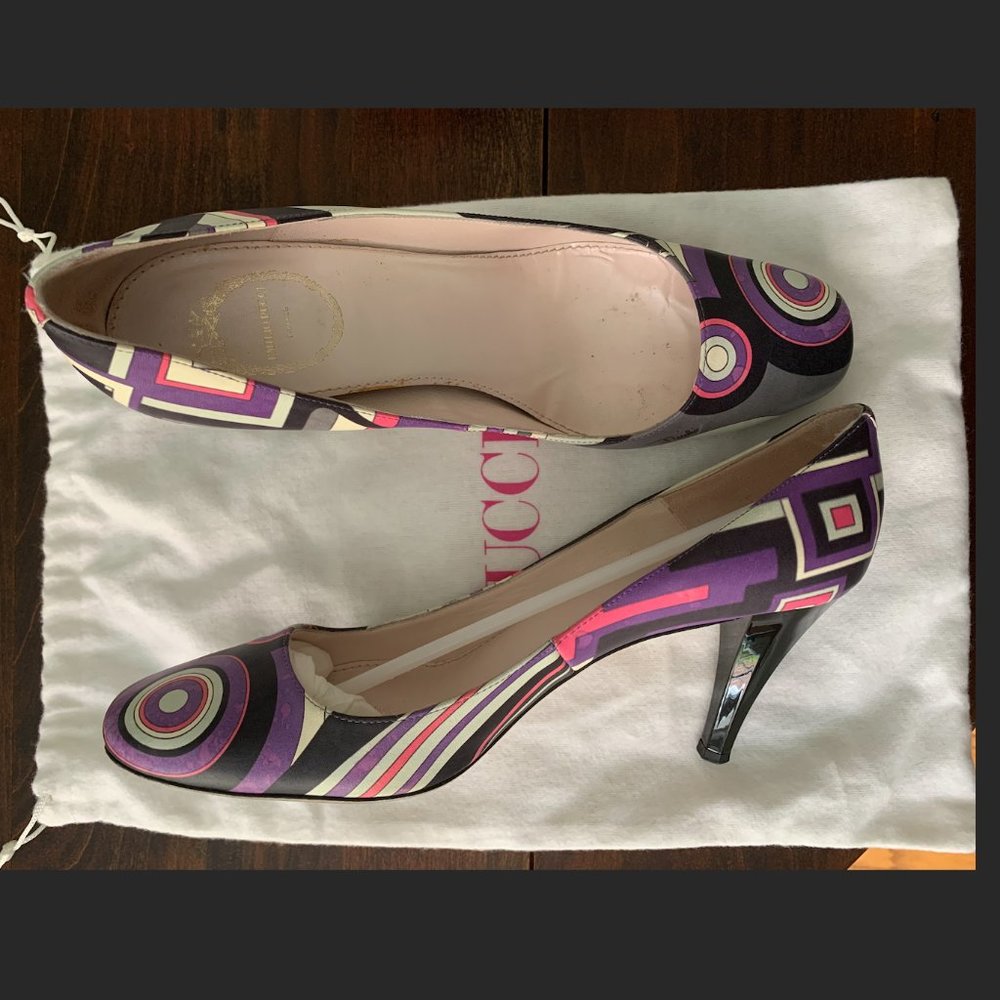 Emilio Pucci Multicolor Silk Cosmo Pump
